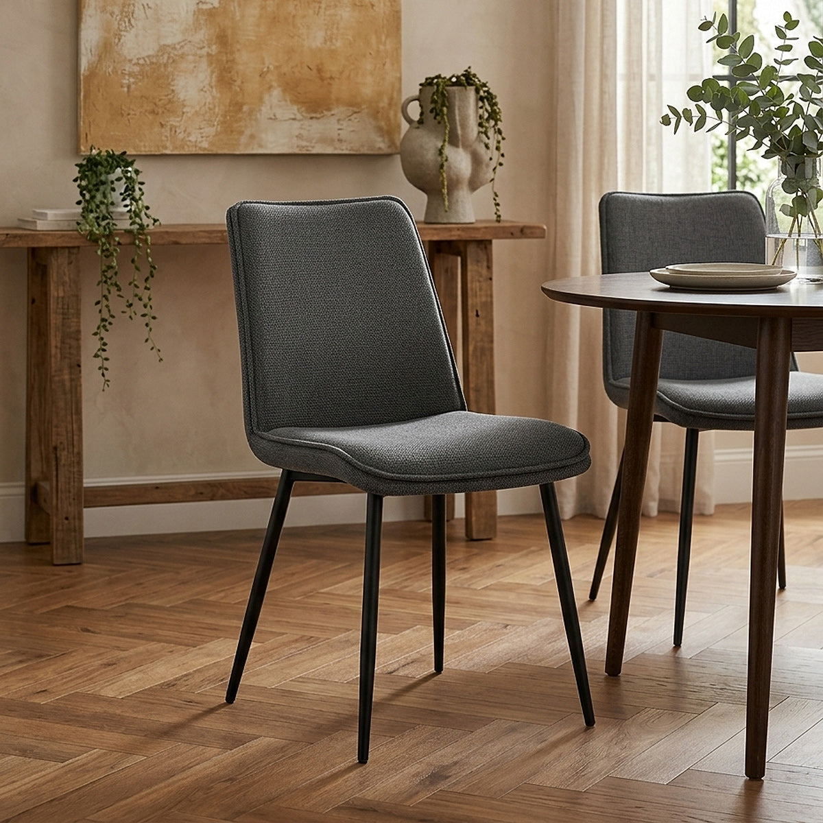 Abi Dining Chair Charcoal Fabric