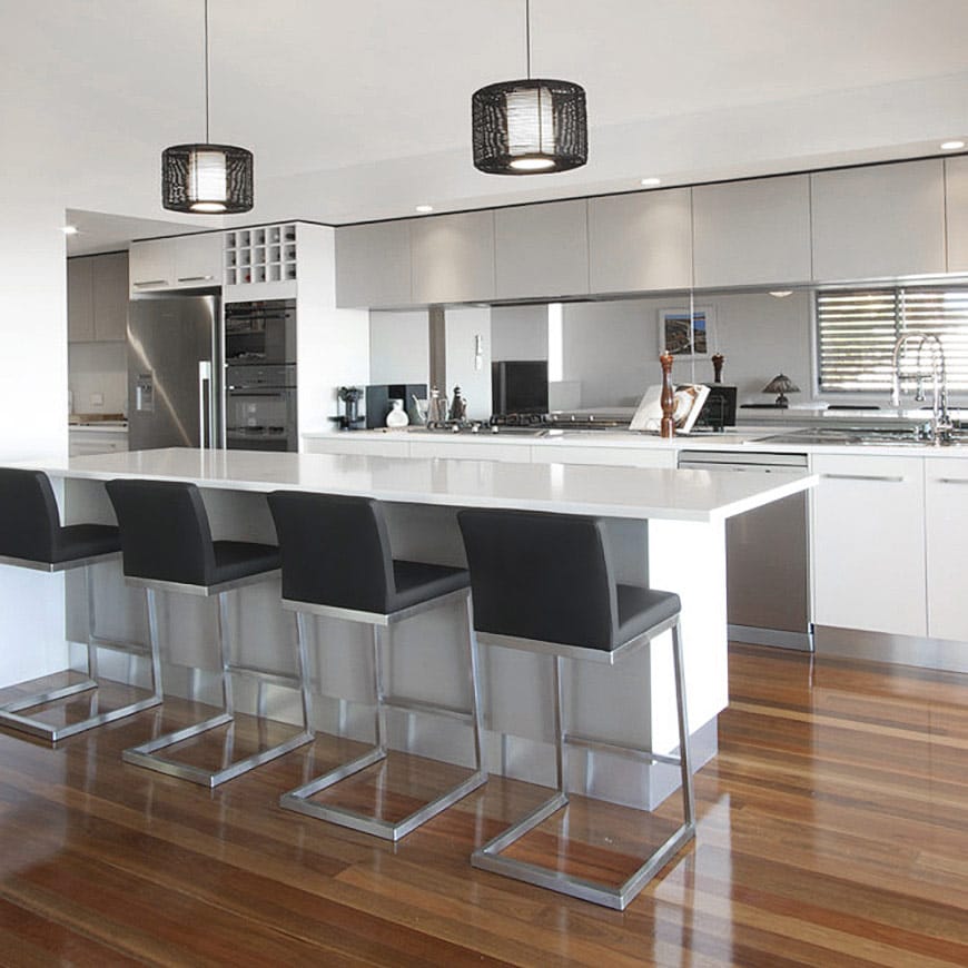 Ace Brushed Steel Stool Black