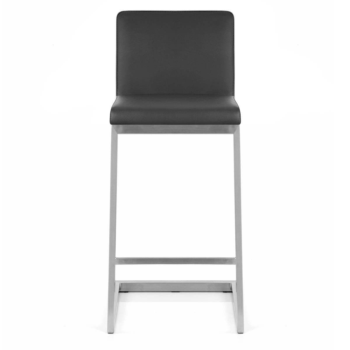 Ace Brushed Steel Stool Black