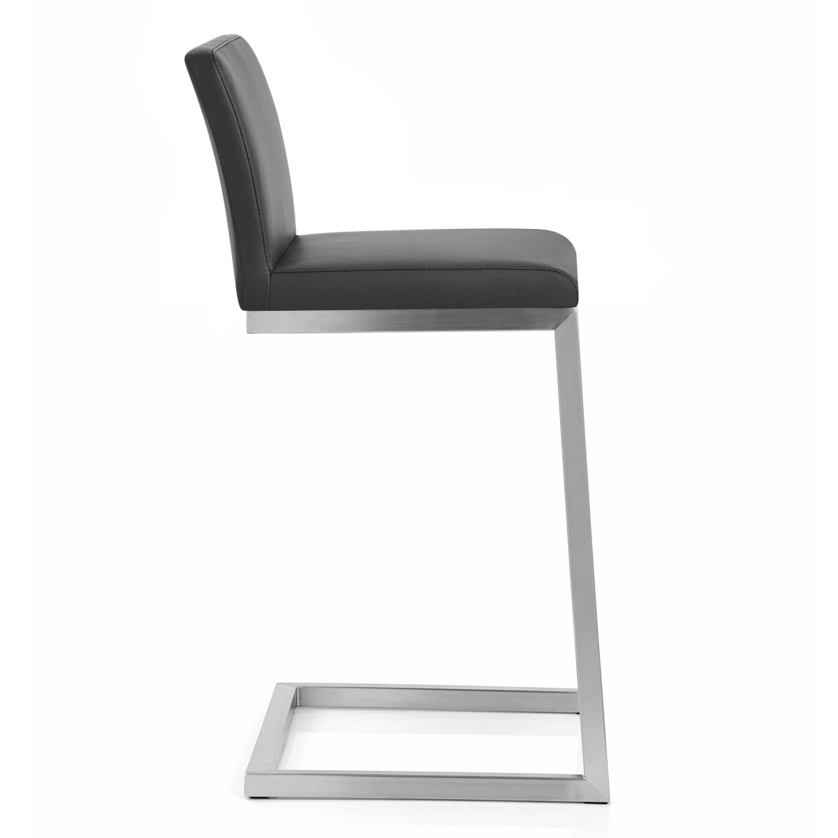 Ace Brushed Steel Stool Black