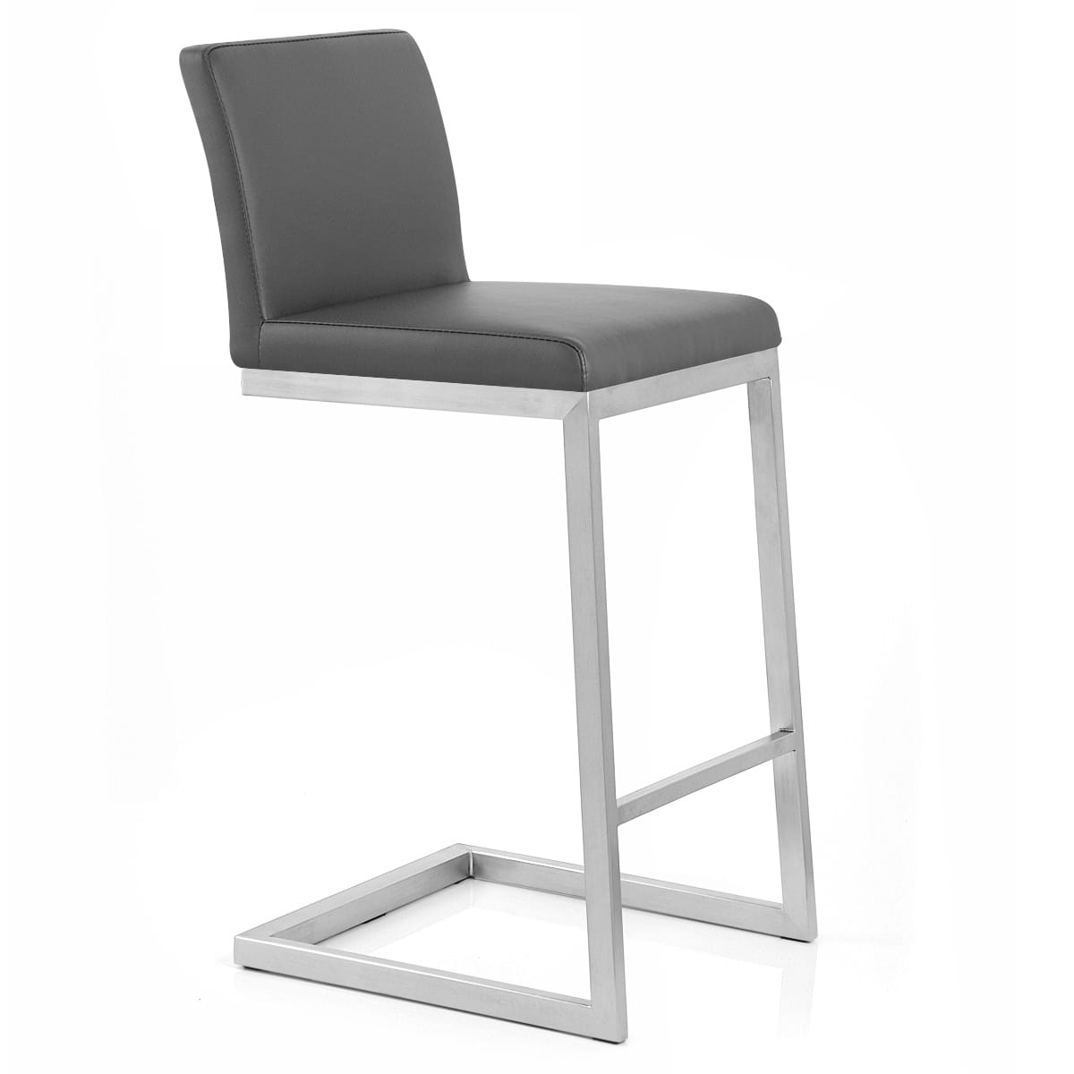 Ace Brushed Steel Stool Grey