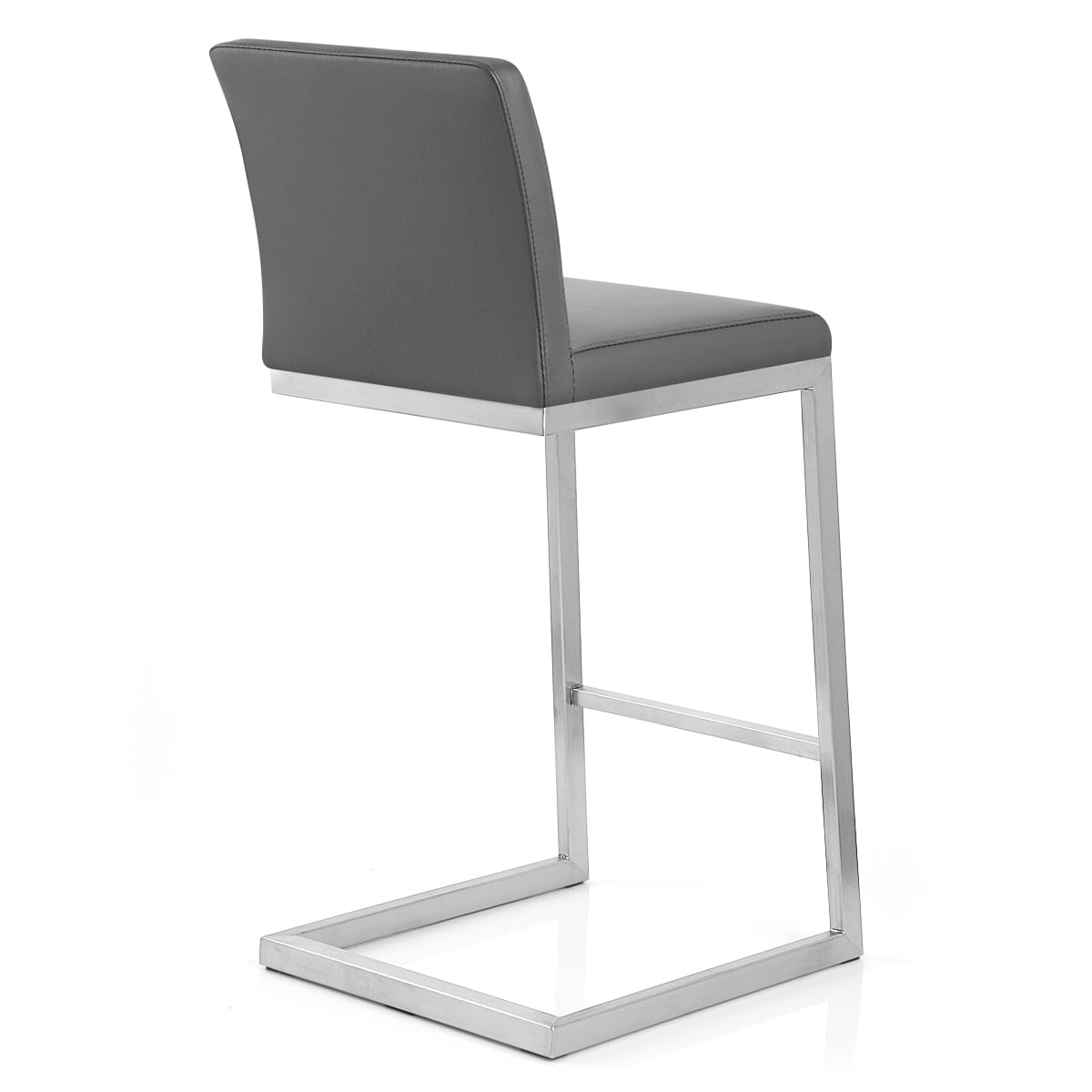 Ace Brushed Steel Stool Grey