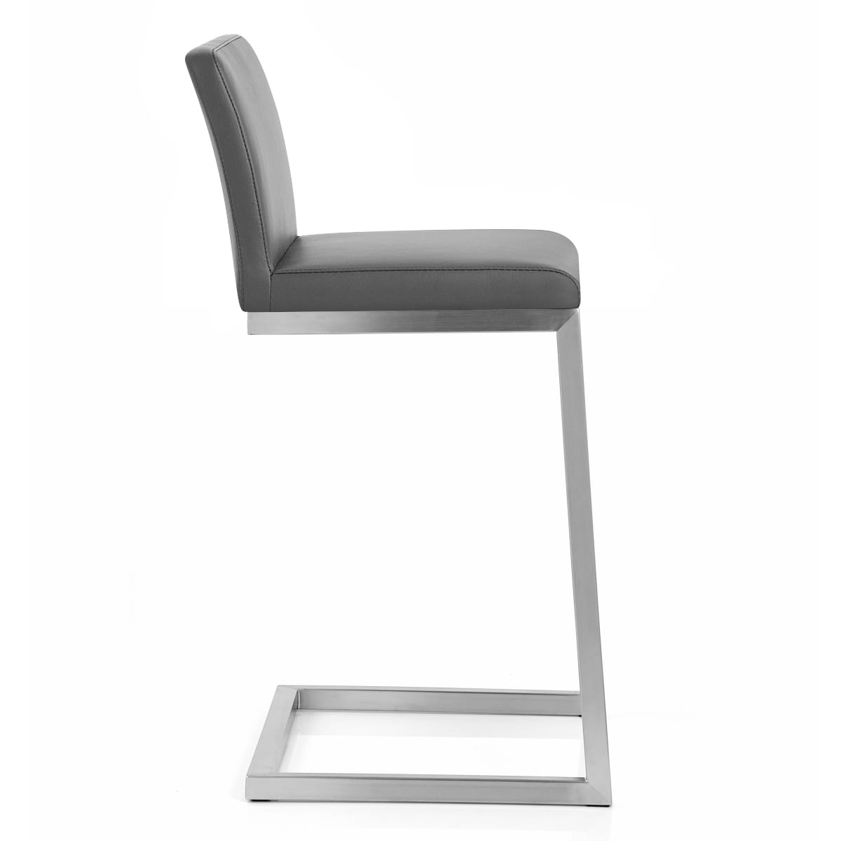 Ace Brushed Steel Stool Grey