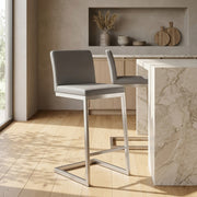 Ace Brushed Steel Stool Grey