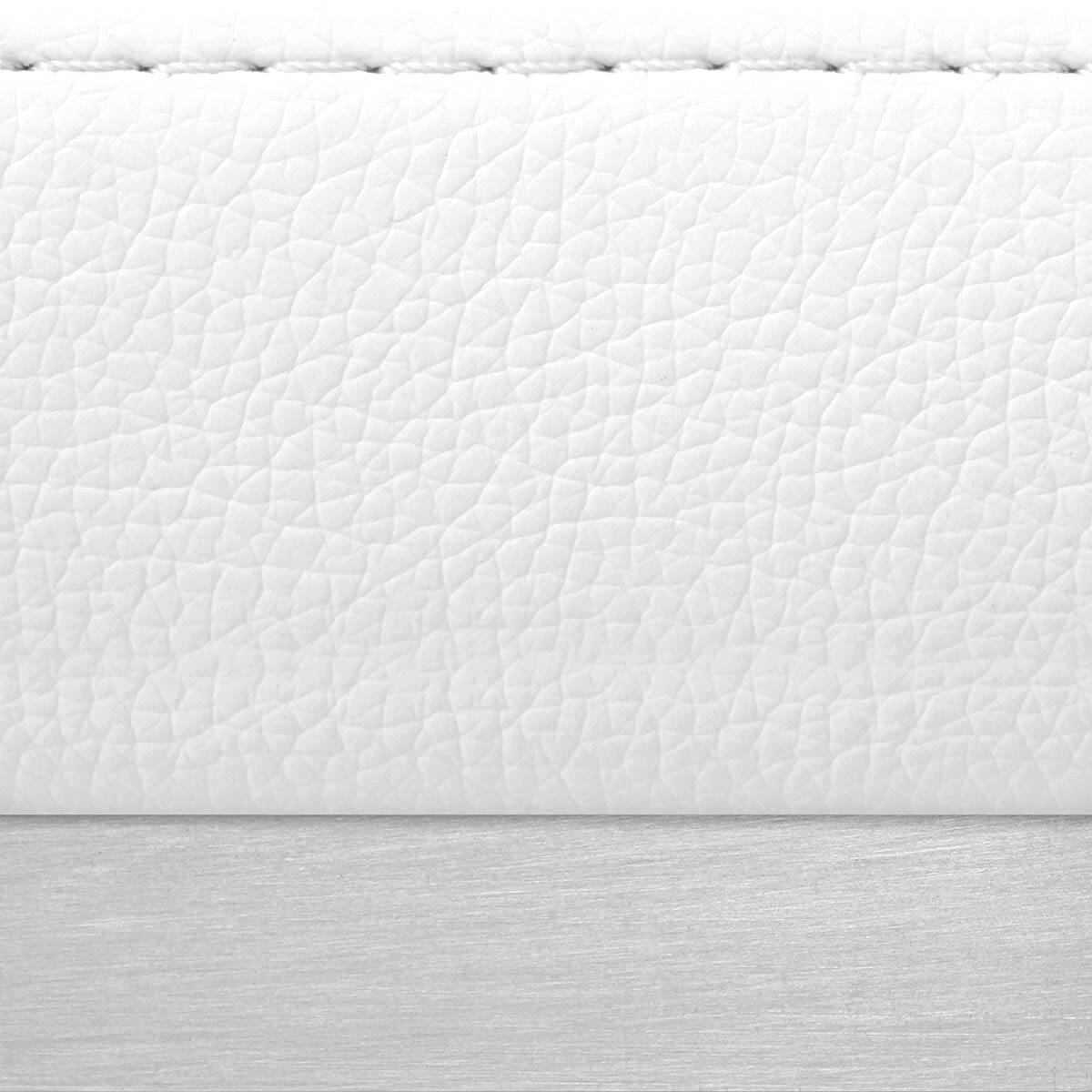 Ace Brushed Steel Stool White