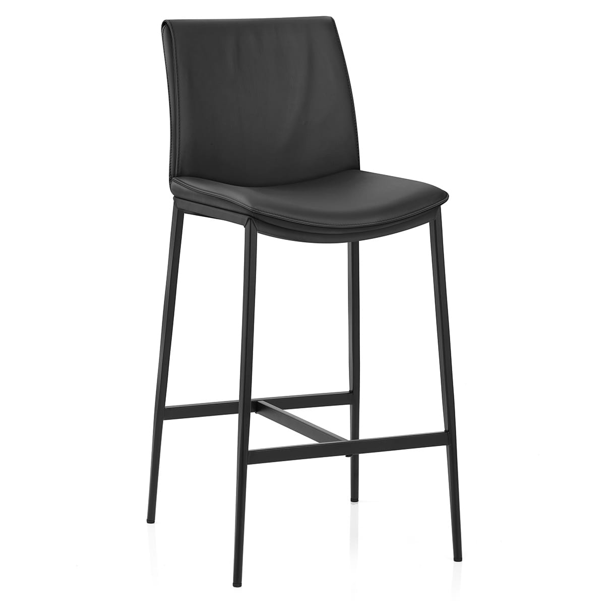 Addison Real Leather Stool Black
