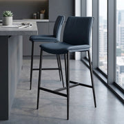 Addison Real Leather Stool Blue