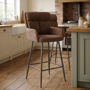 Albany Bar Stool Rust Fabric