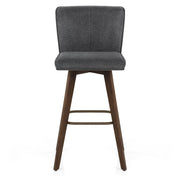 Aldo Dark Oak Bar Stool Charcoal Fabric