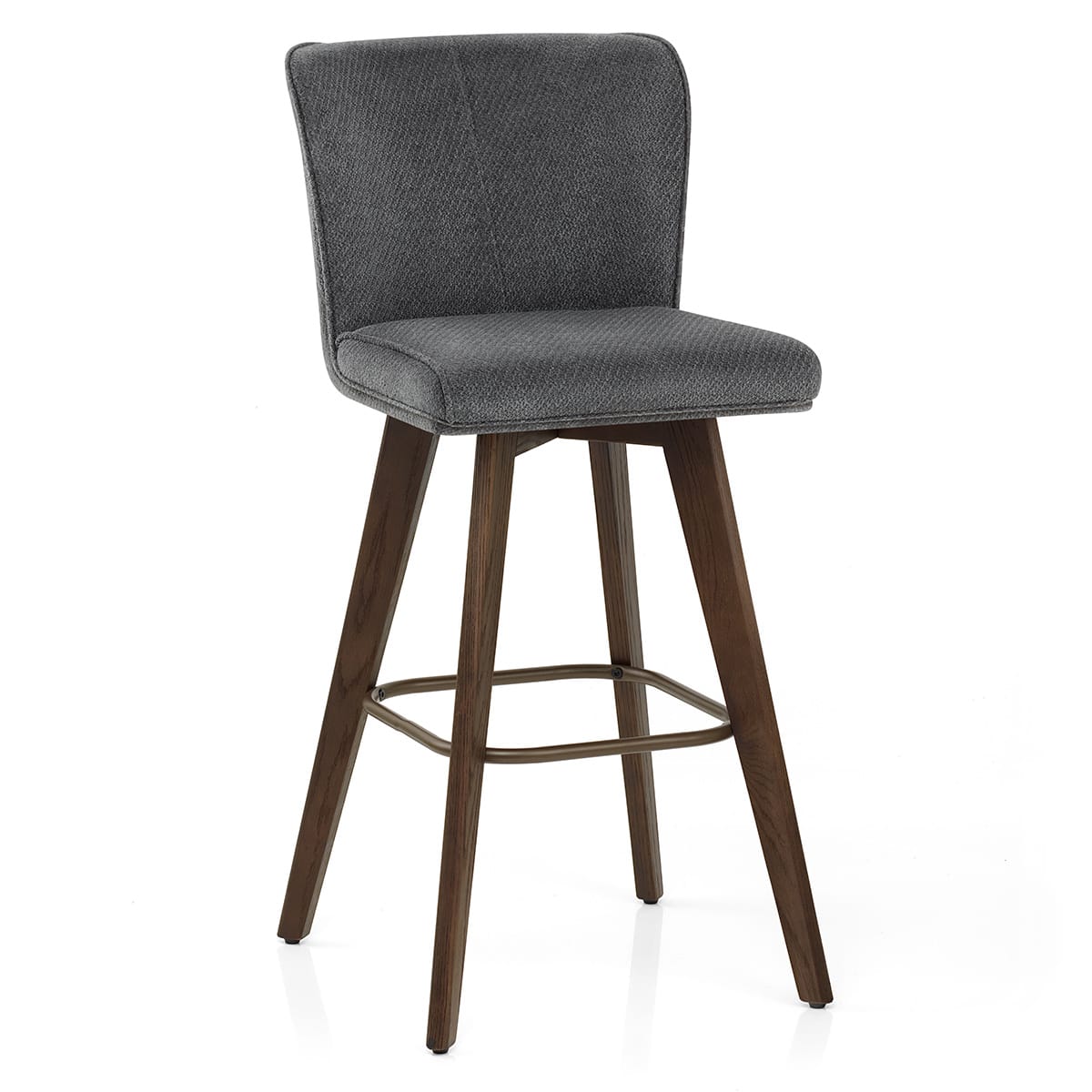 Aldo Dark Oak Bar Stool Charcoal Fabric