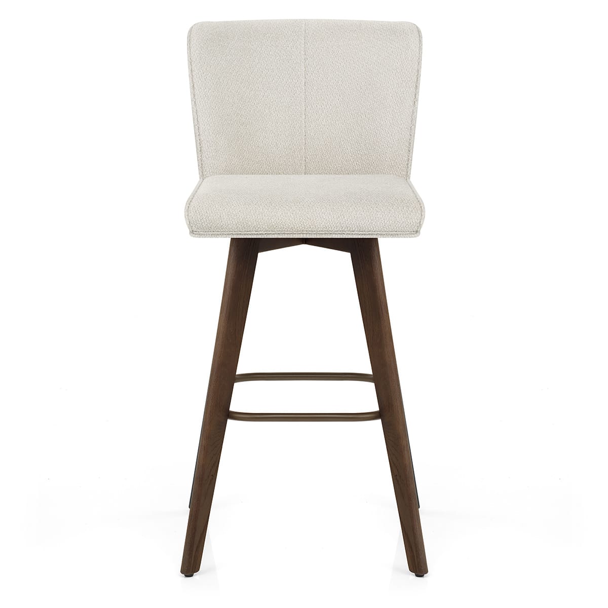 Aldo Dark Oak Bar Stool Ivory Fabric