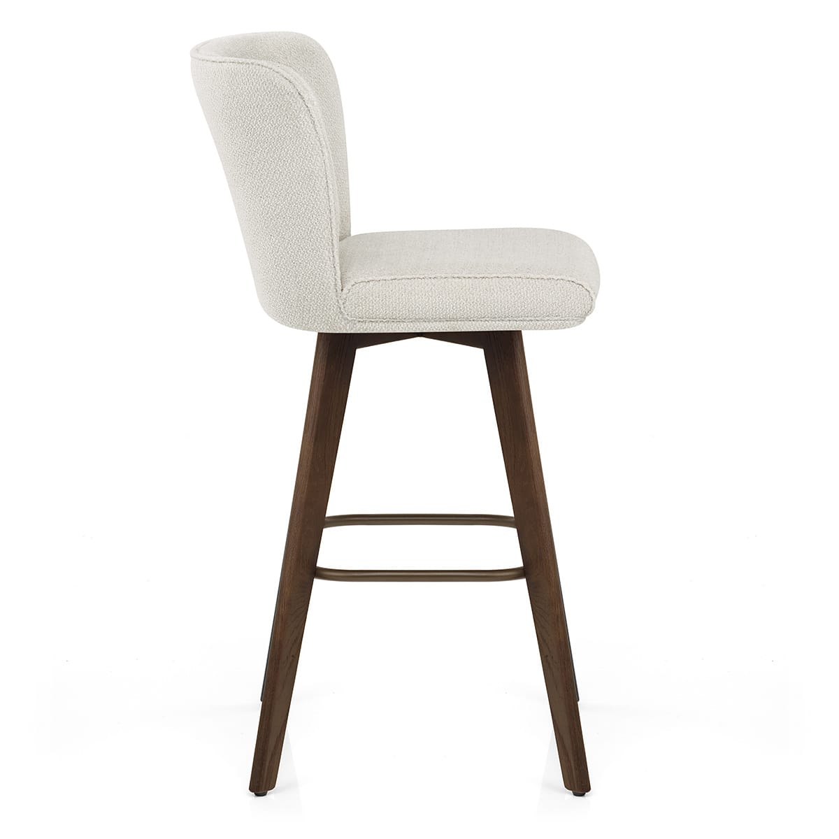 Aldo Dark Oak Bar Stool Ivory Fabric