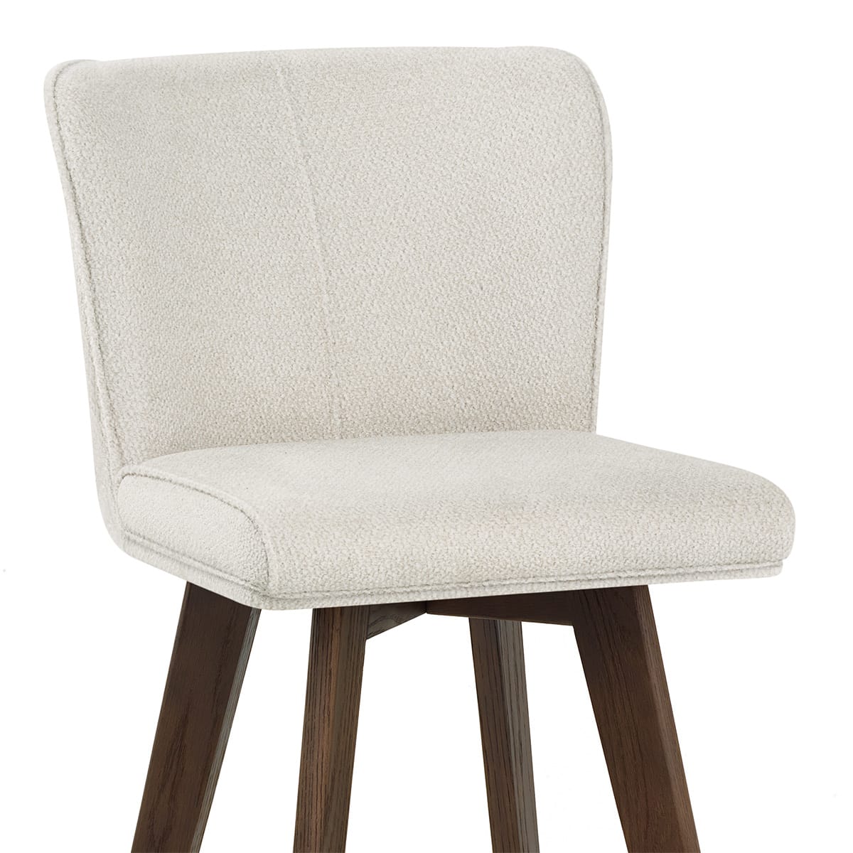 Aldo Dark Oak Bar Stool Ivory Fabric