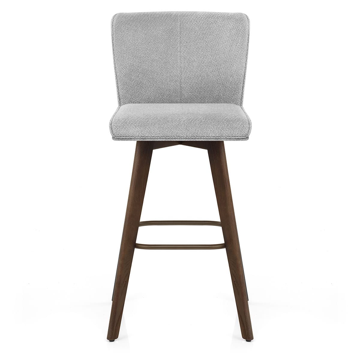 Aldo Dark Oak Bar Stool Light Grey Fabric