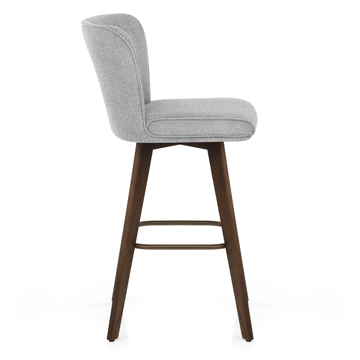 Aldo Dark Oak Bar Stool Light Grey Fabric