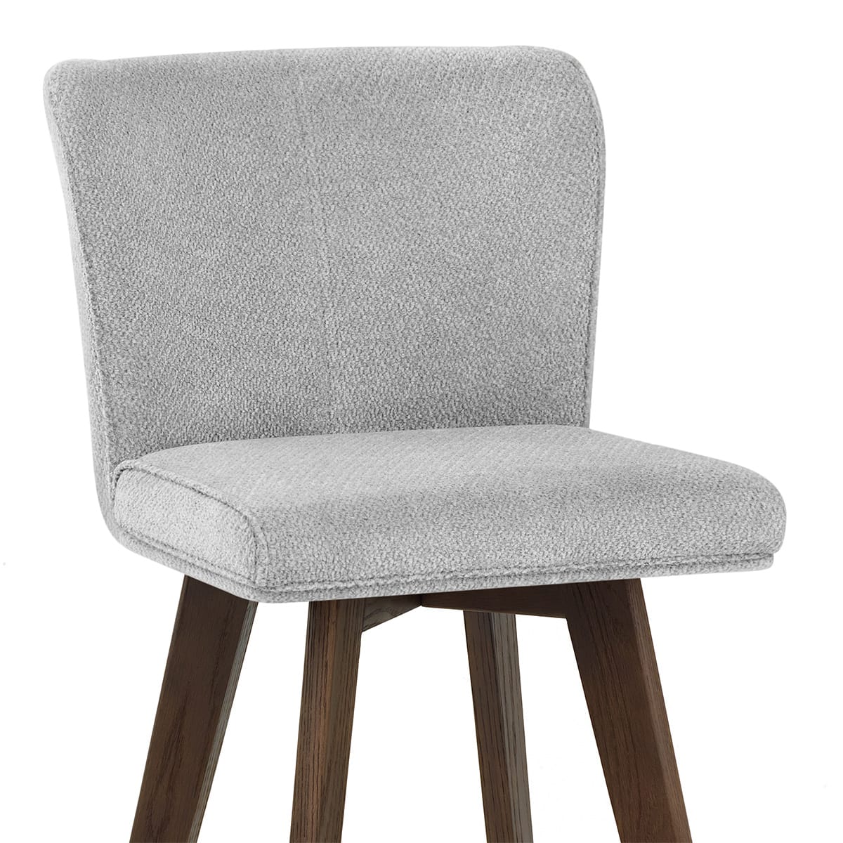 Aldo Dark Oak Bar Stool Light Grey Fabric