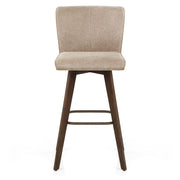 Aldo Dark Oak Bar Stool Tweed Fabric