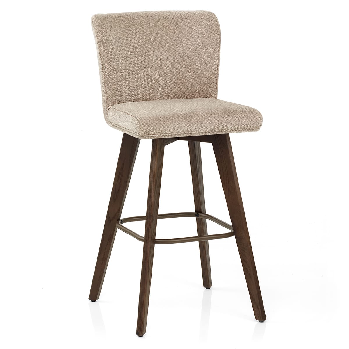 Aldo Dark Oak Bar Stool Tweed Fabric