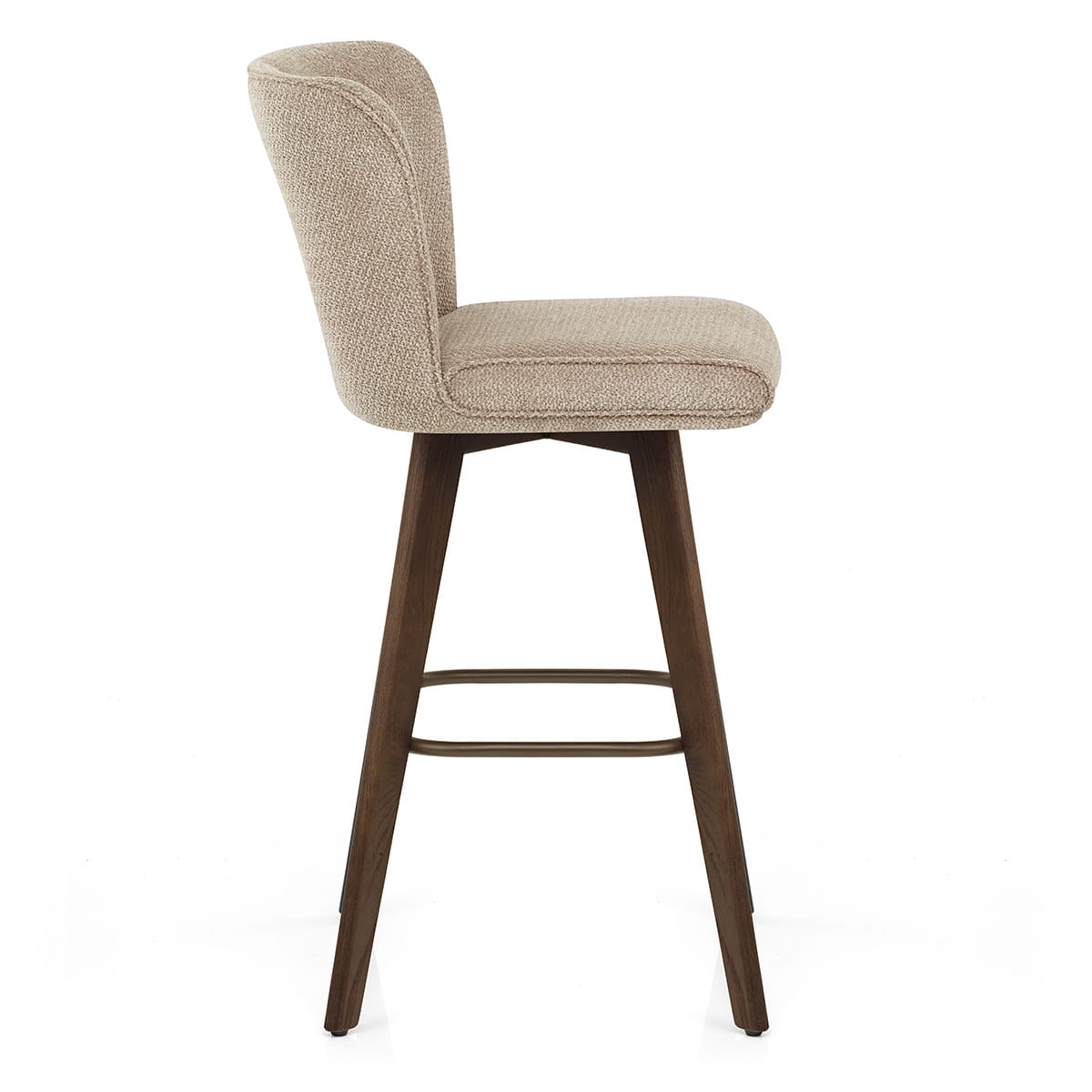 Aldo Dark Oak Bar Stool Tweed Fabric