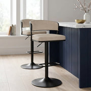 Alexa Bar Stool Beige Fabric