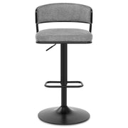 Alexa Bar Stool Grey Fabric