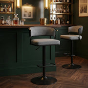 Alexa Bar Stool Grey Fabric
