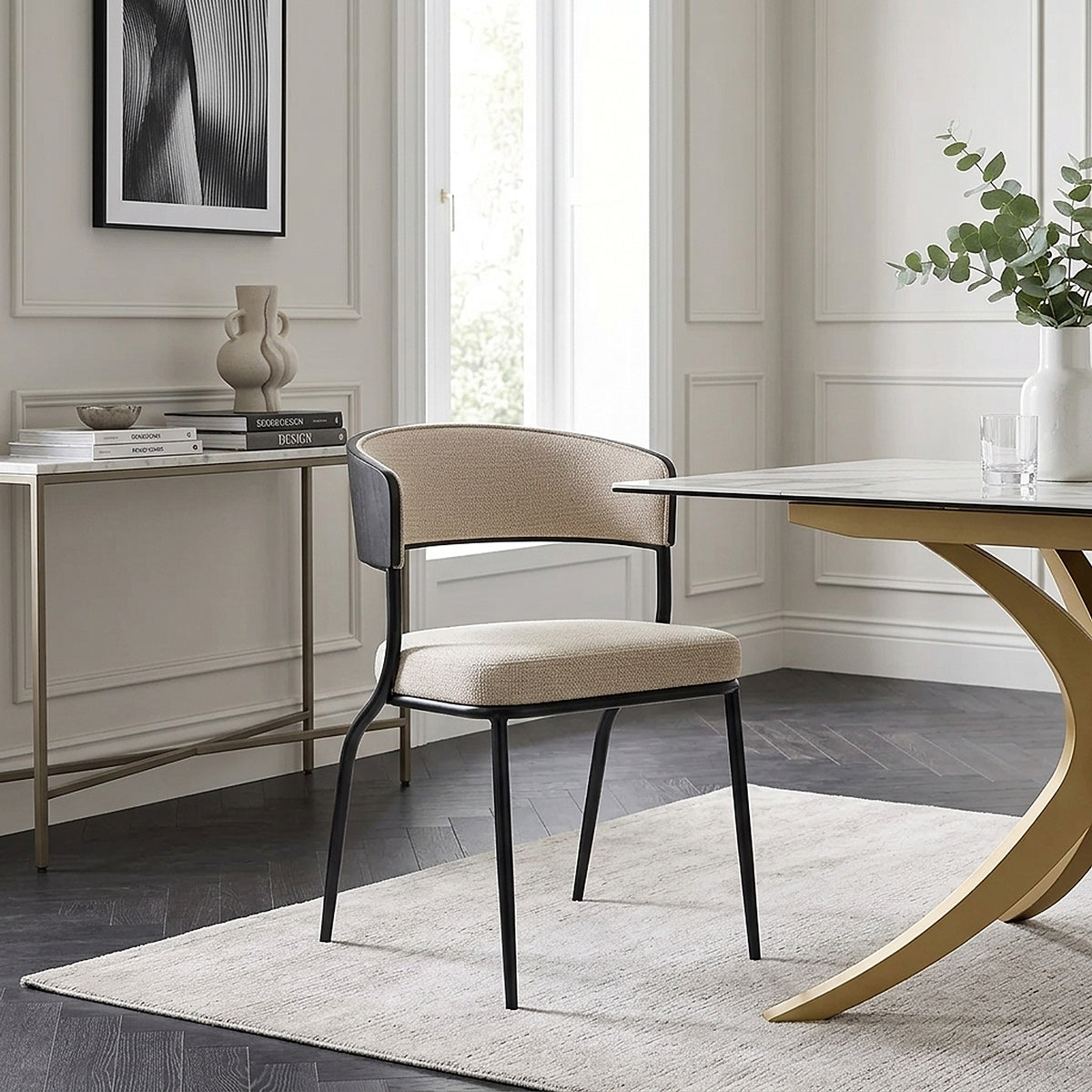 Alexa Dining Chair Beige Fabric