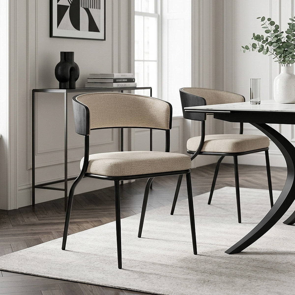 Alexa Dining Chair Beige Fabric