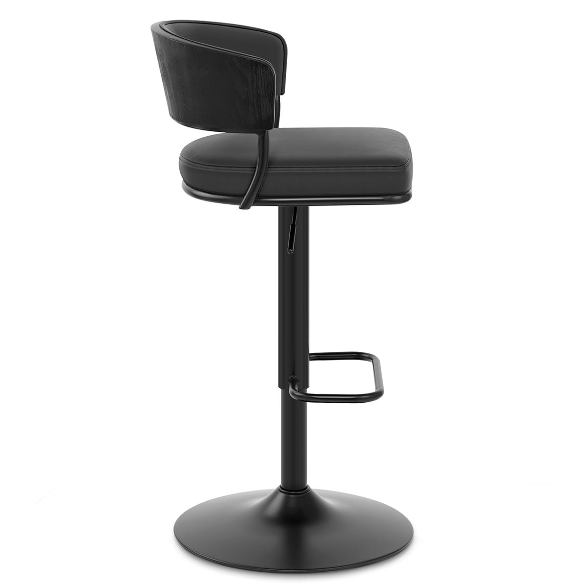 Alexa Real Leather Stool Black