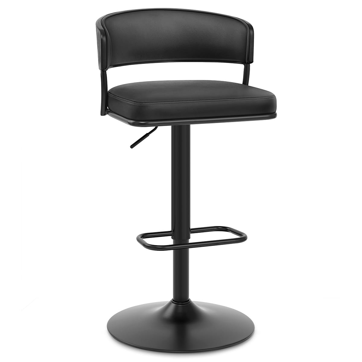Alexa Real Leather Stool Black