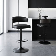 Alexa Real Leather Stool Black