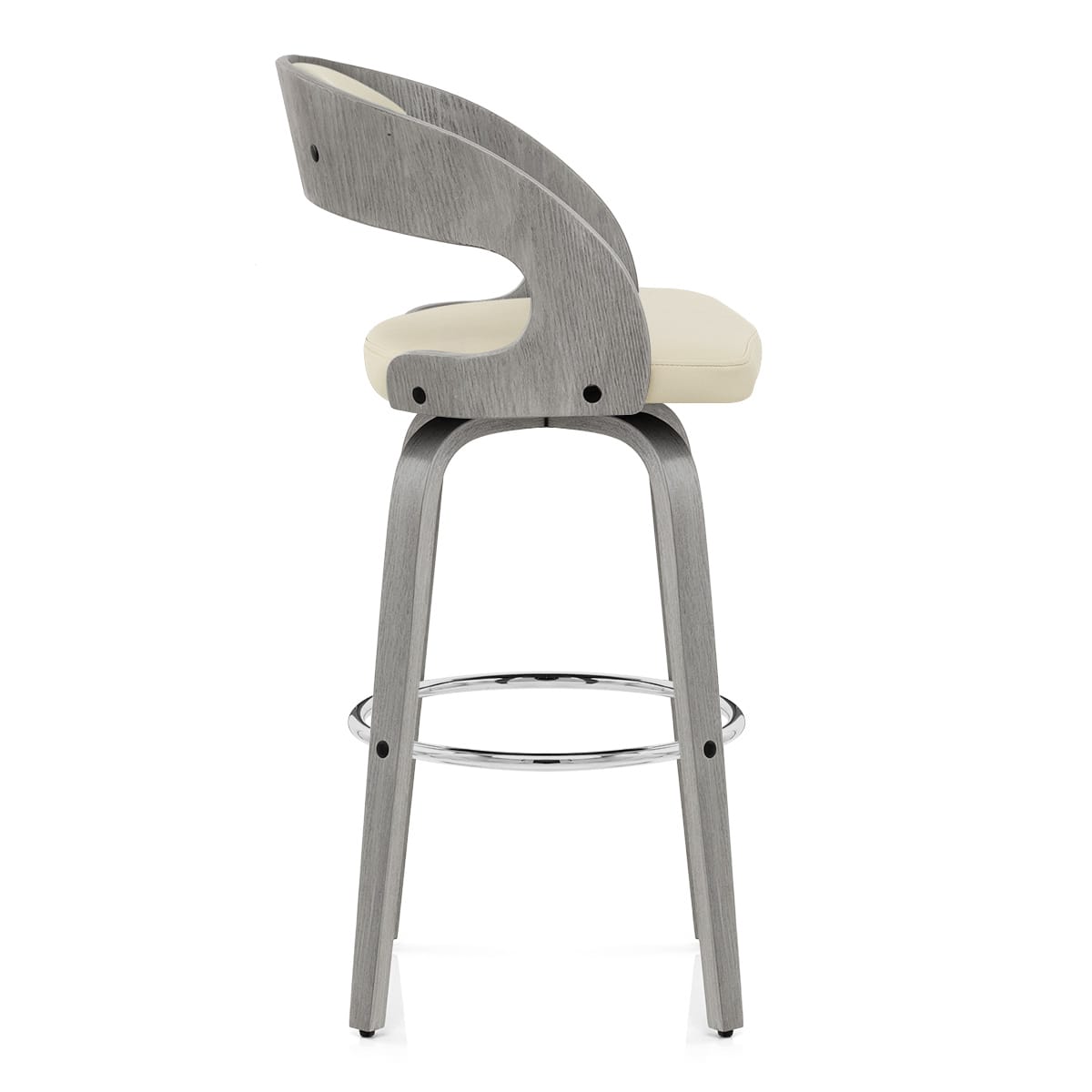 Alicia Grey Wooden Stool Cream