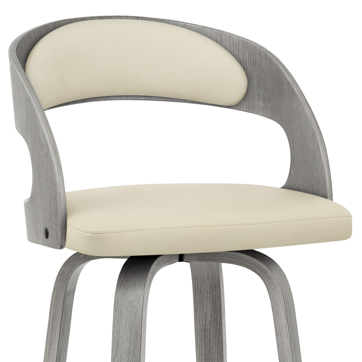 Alicia Grey Wooden Stool Cream