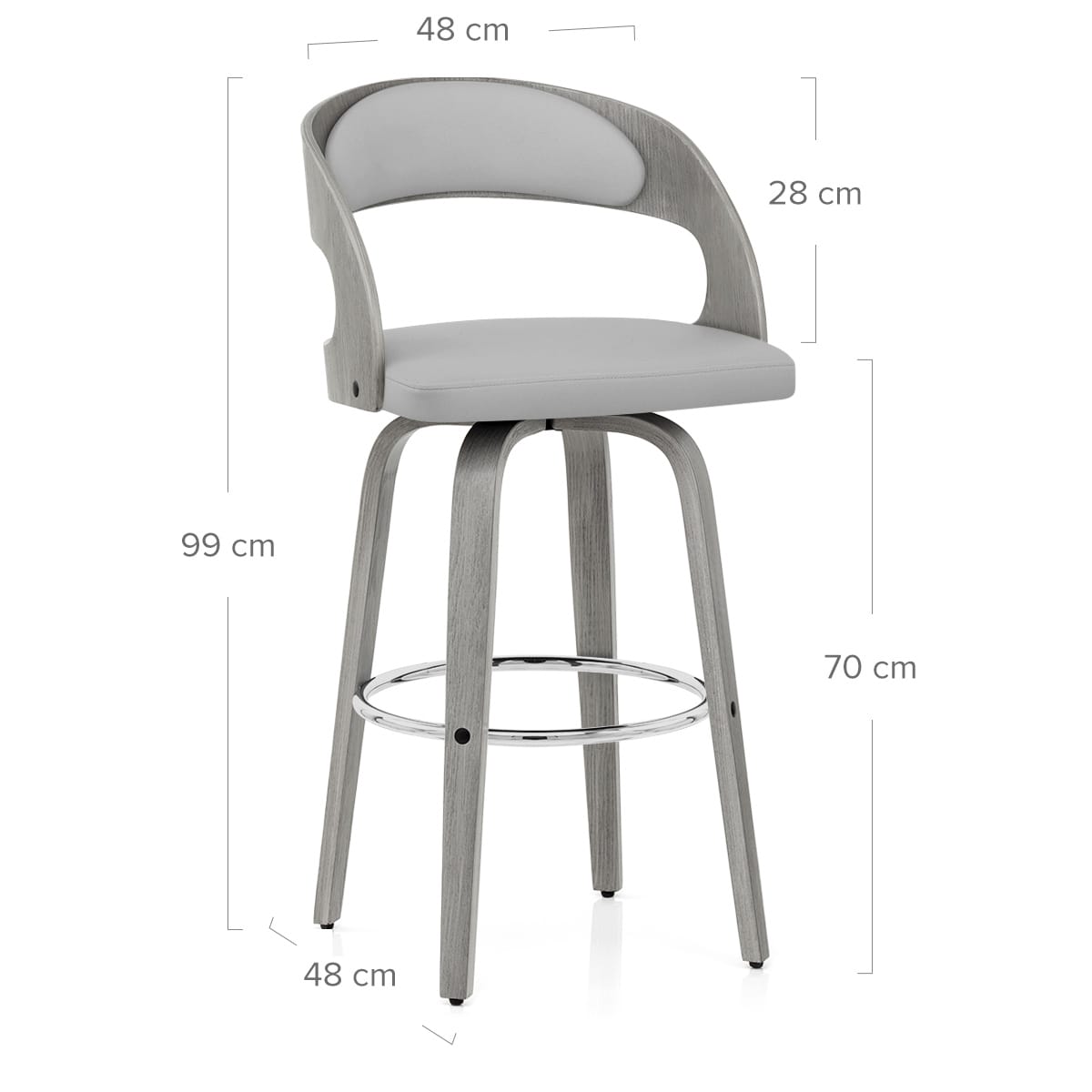 Alicia Grey Wooden Stool