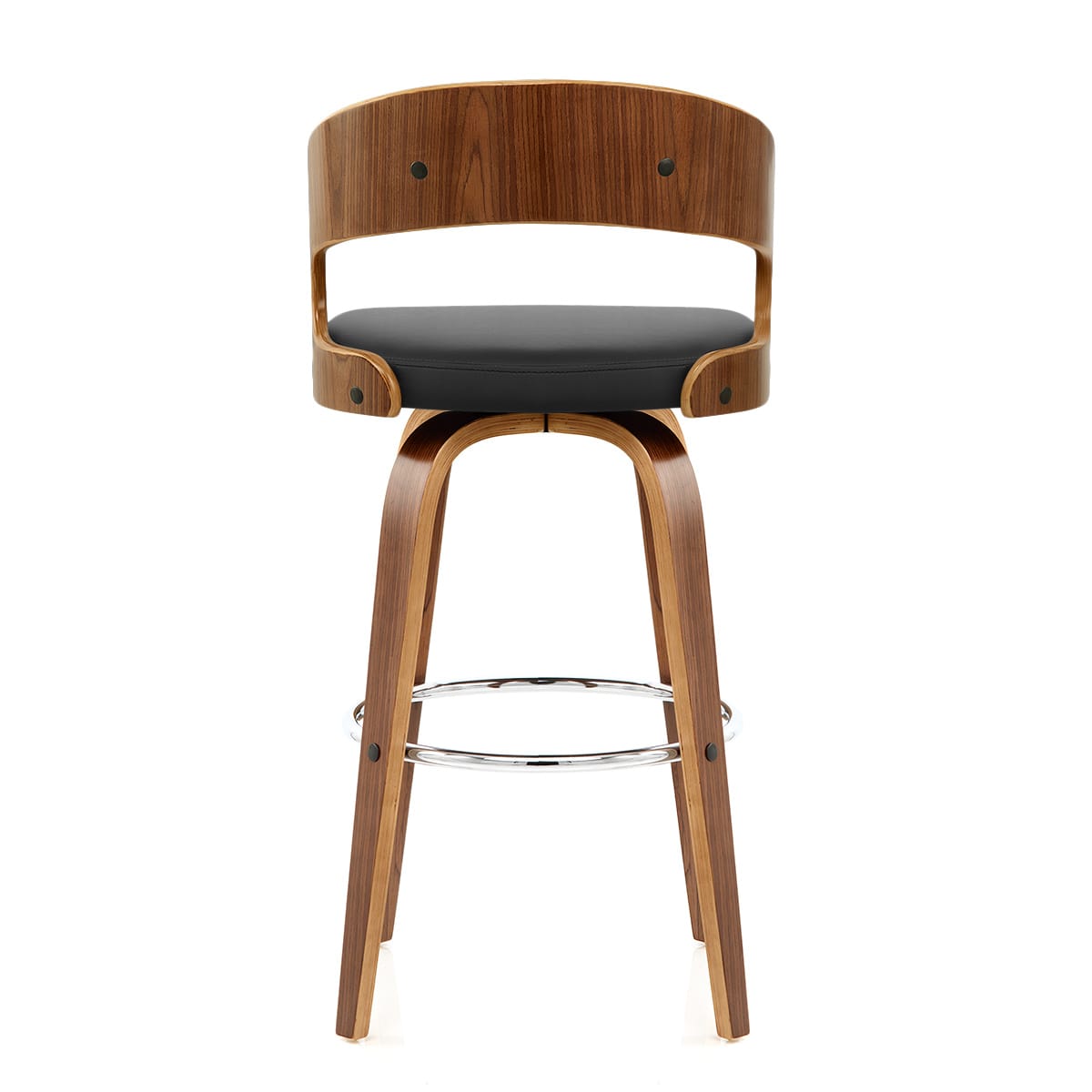 Alicia Walnut Bar Stool Black