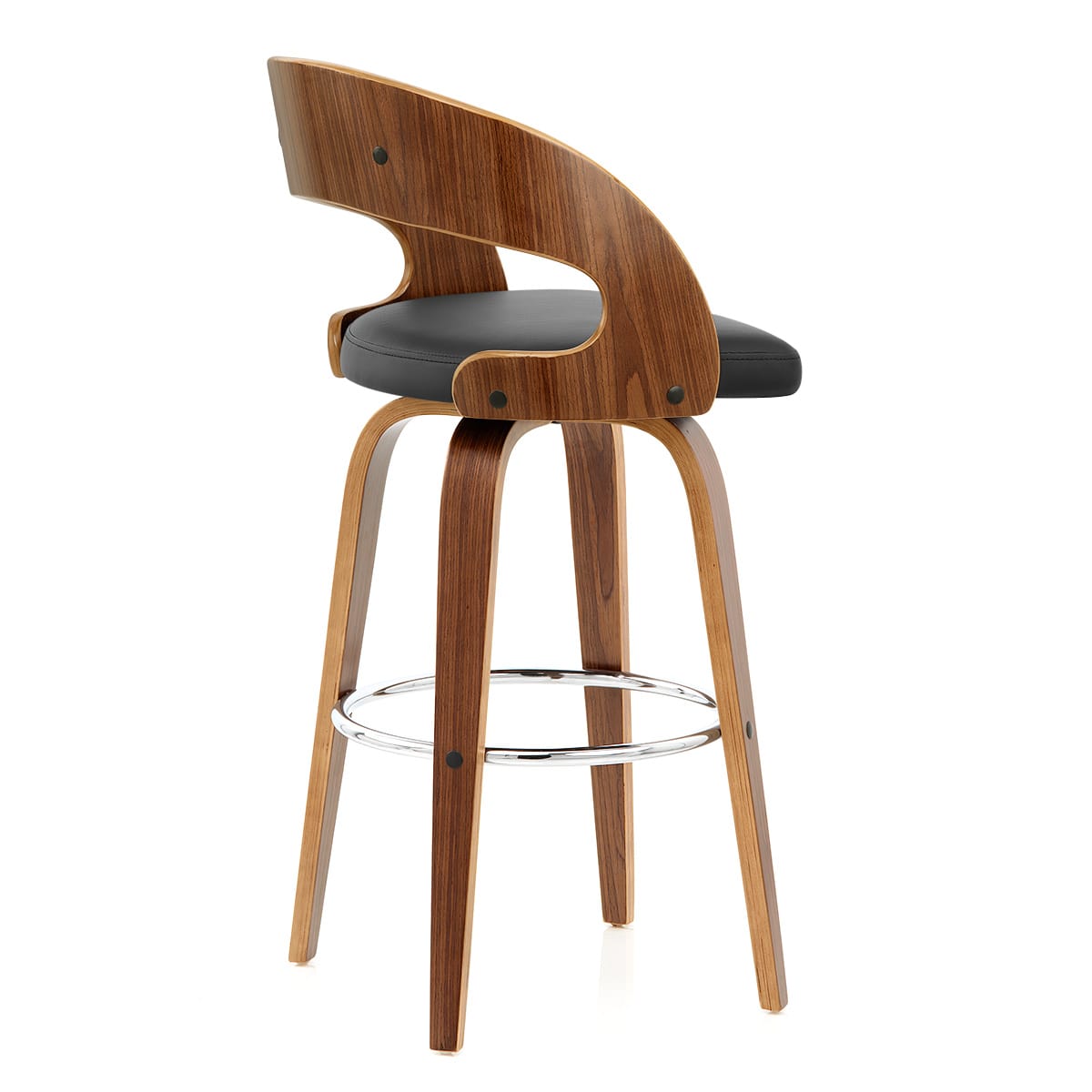 Alicia Walnut Bar Stool Black