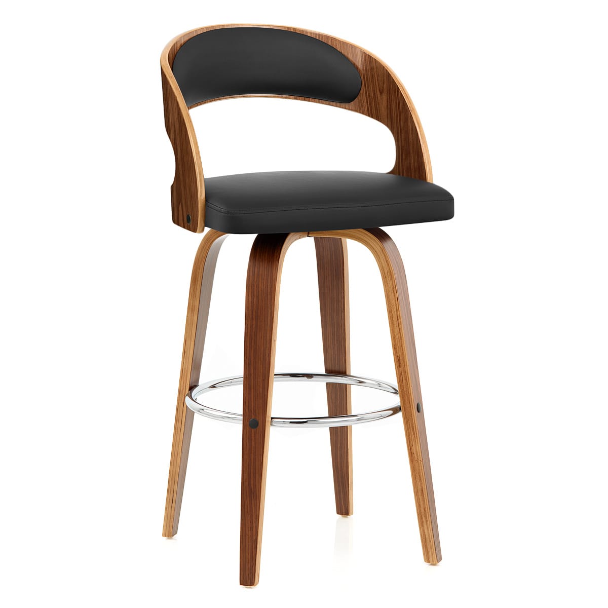 Alicia Walnut Bar Stool Black
