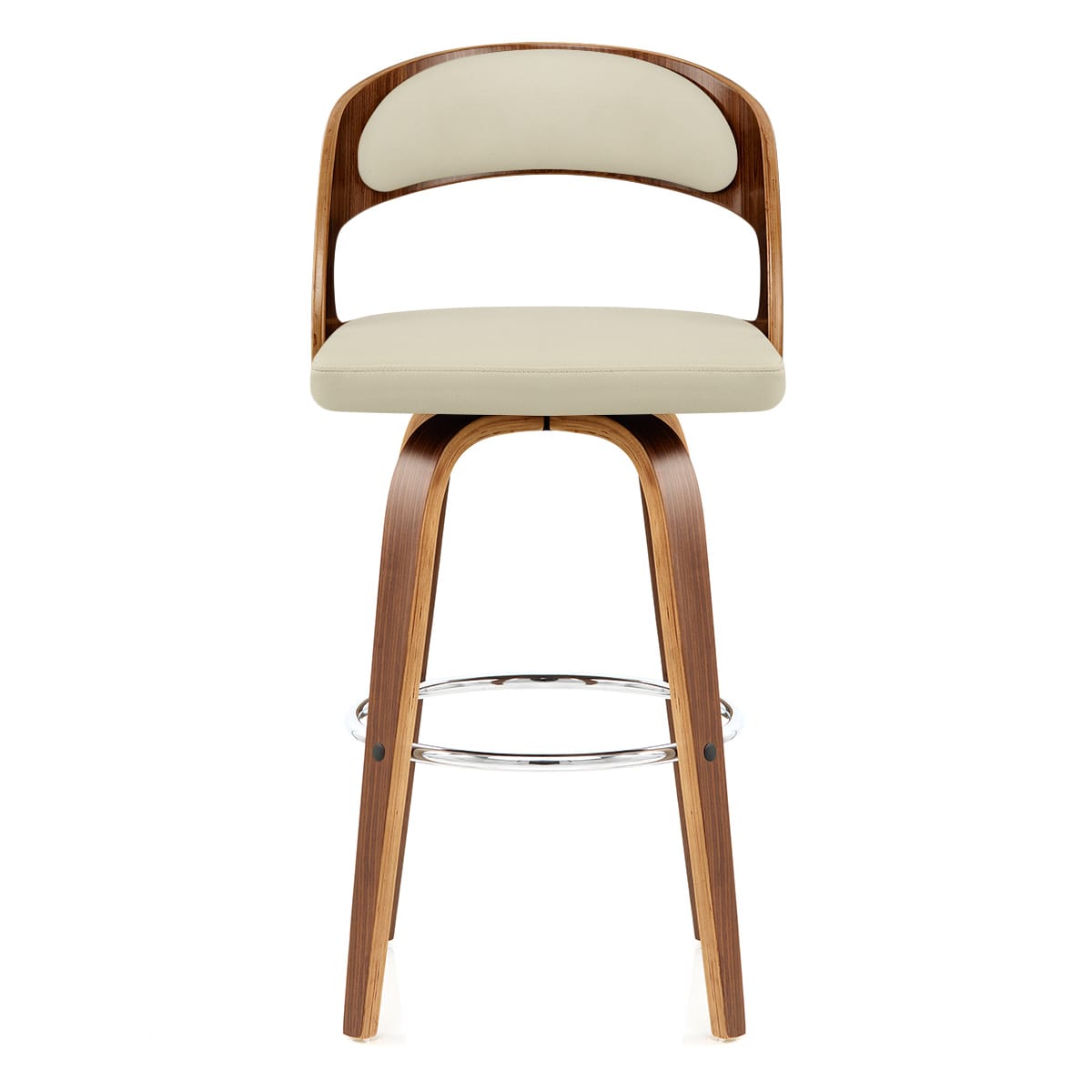 Alicia Walnut Bar Stool Cream