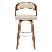 Alicia Walnut Bar Stool Cream