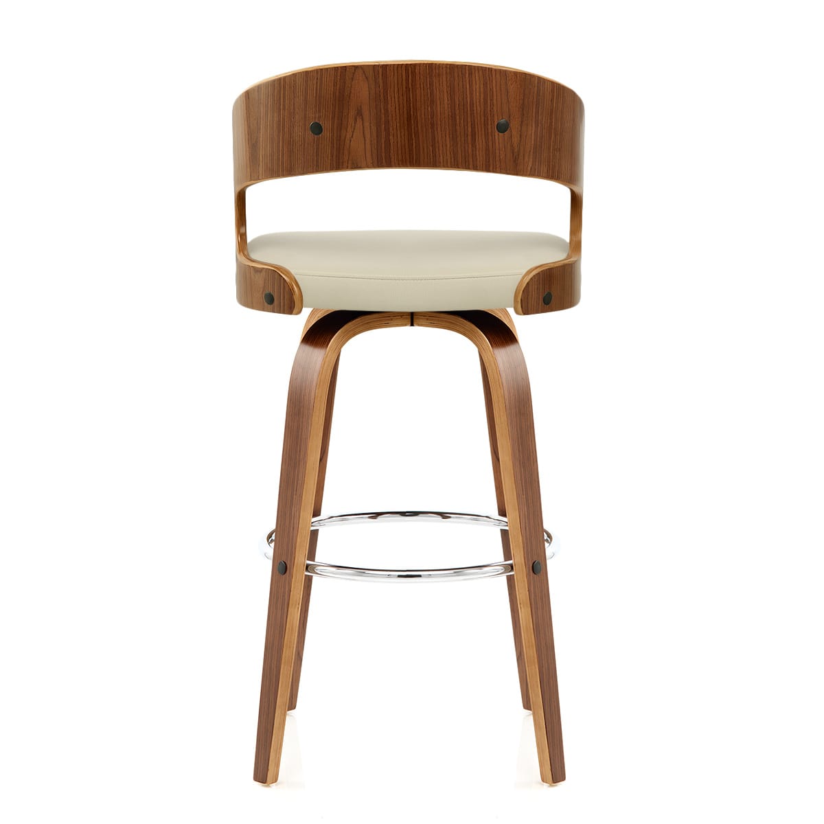 Alicia Walnut Bar Stool Cream