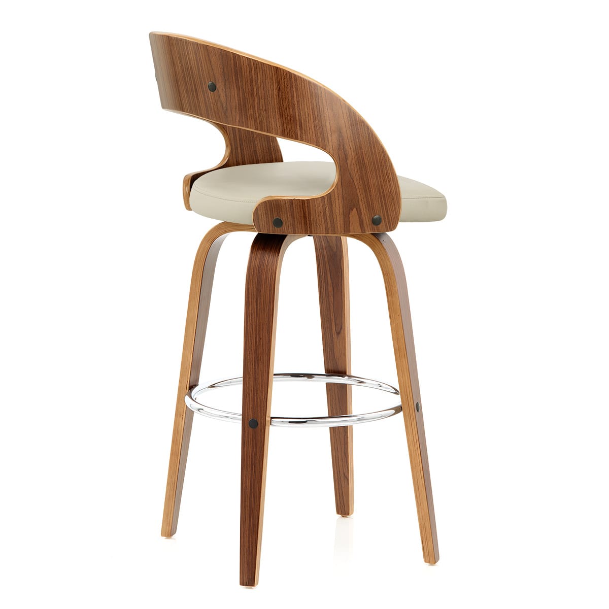 Alicia Walnut Bar Stool Cream