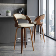Alicia Walnut Bar Stool Cream