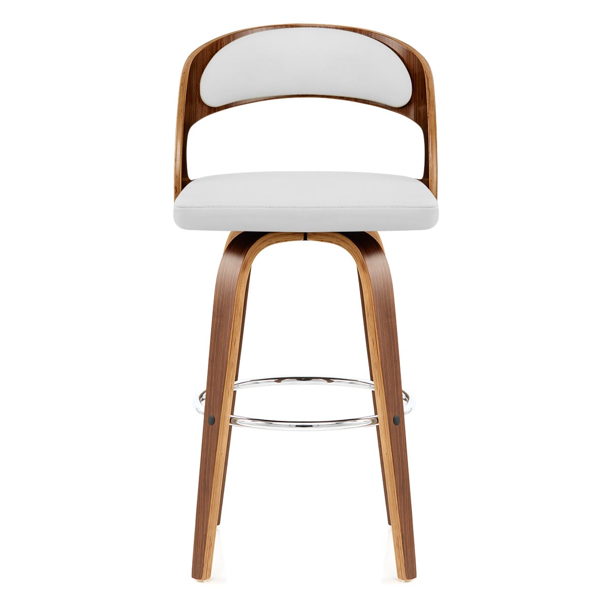 Alicia Walnut Bar Stool White