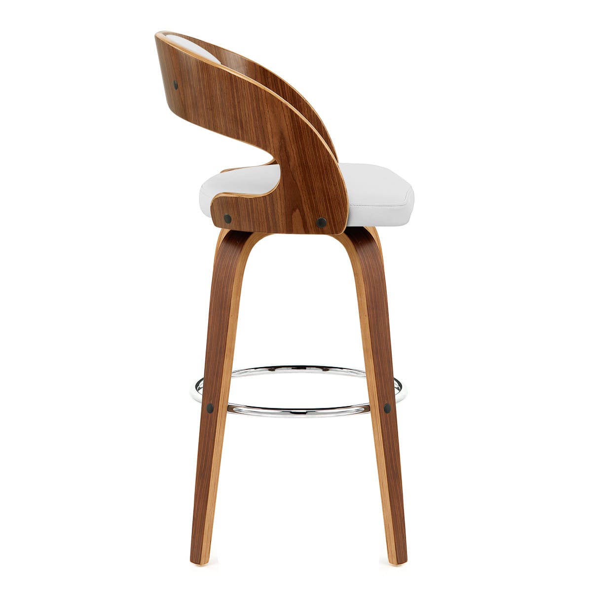 Alicia Walnut Bar Stool White
