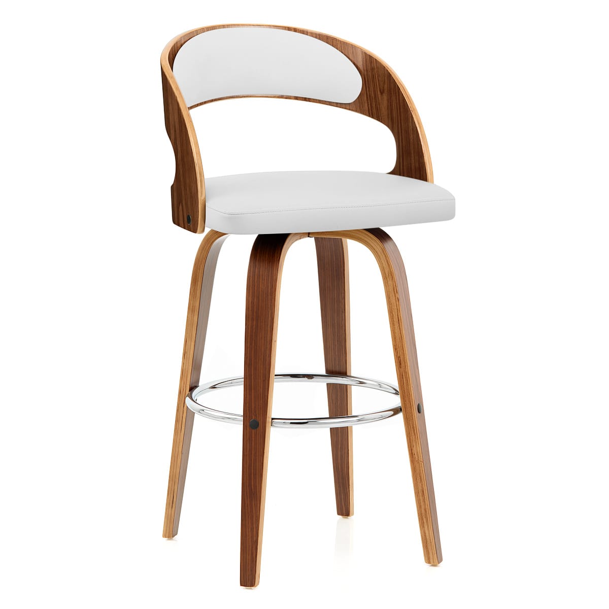 Alicia Walnut Bar Stool White