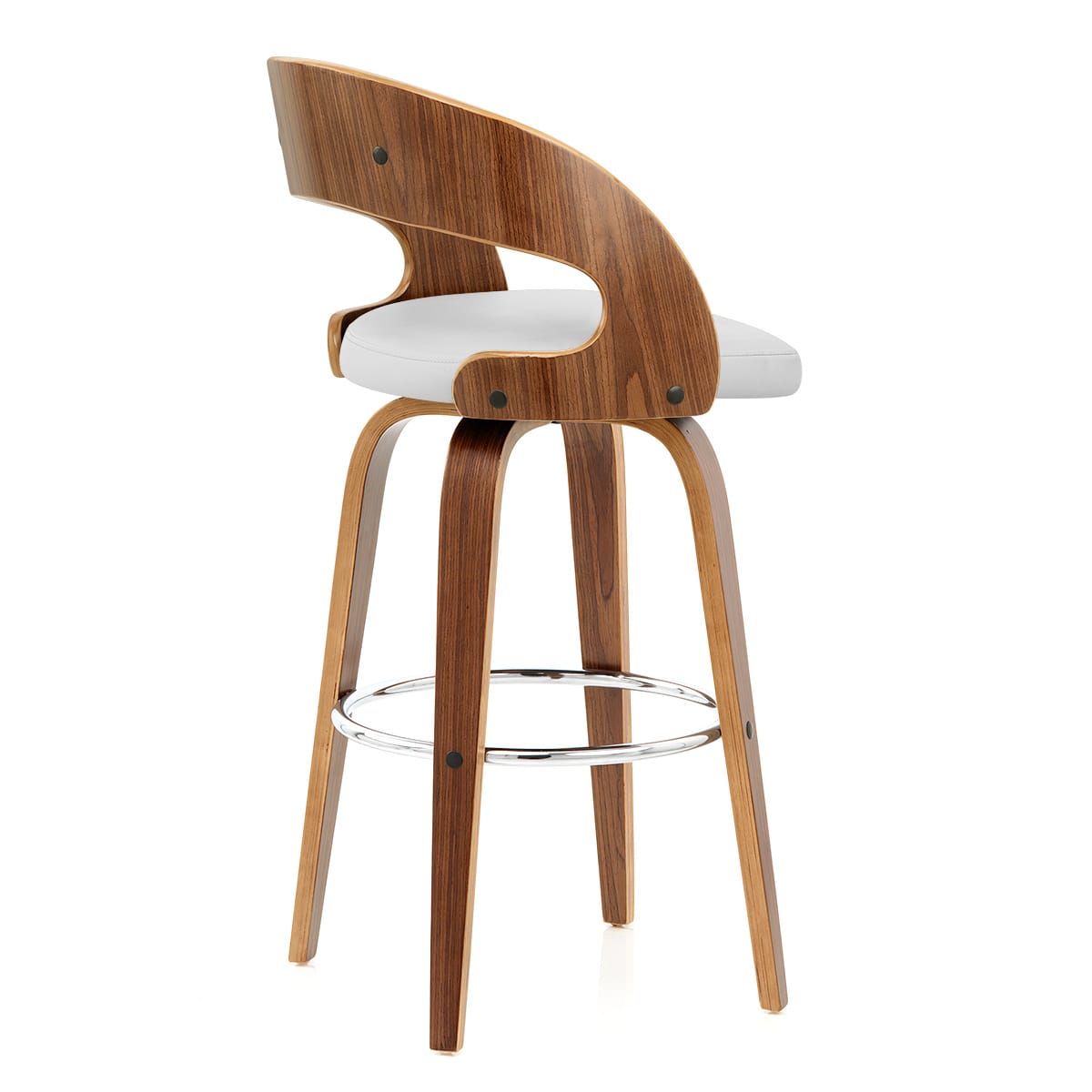 Alicia Walnut Bar Stool White