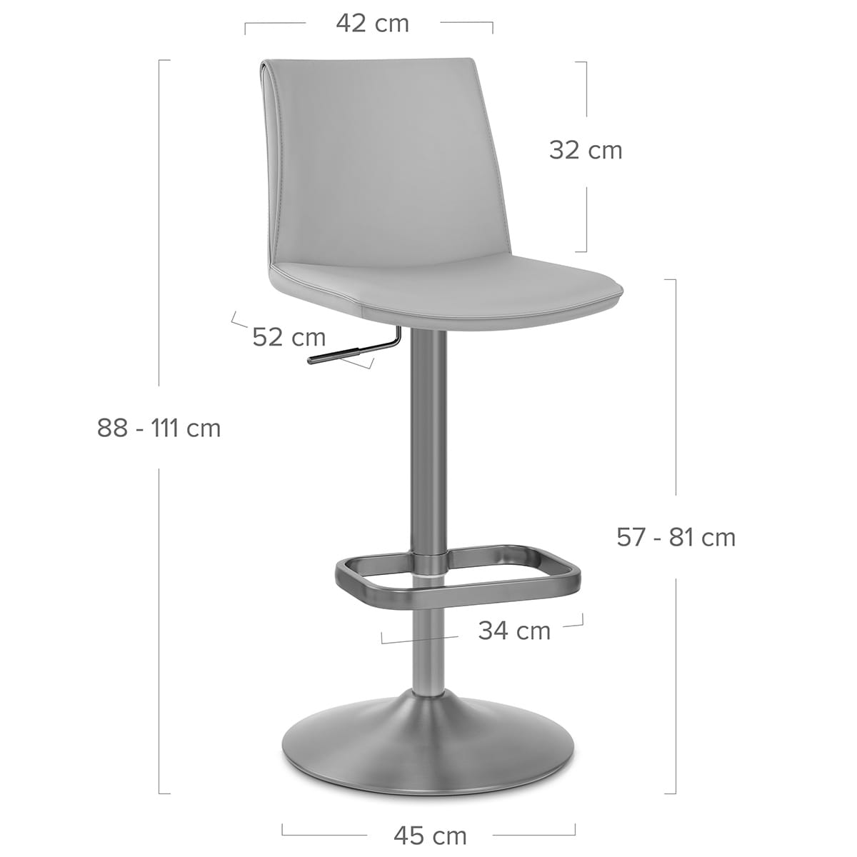 Alto Bar Stool Light Grey