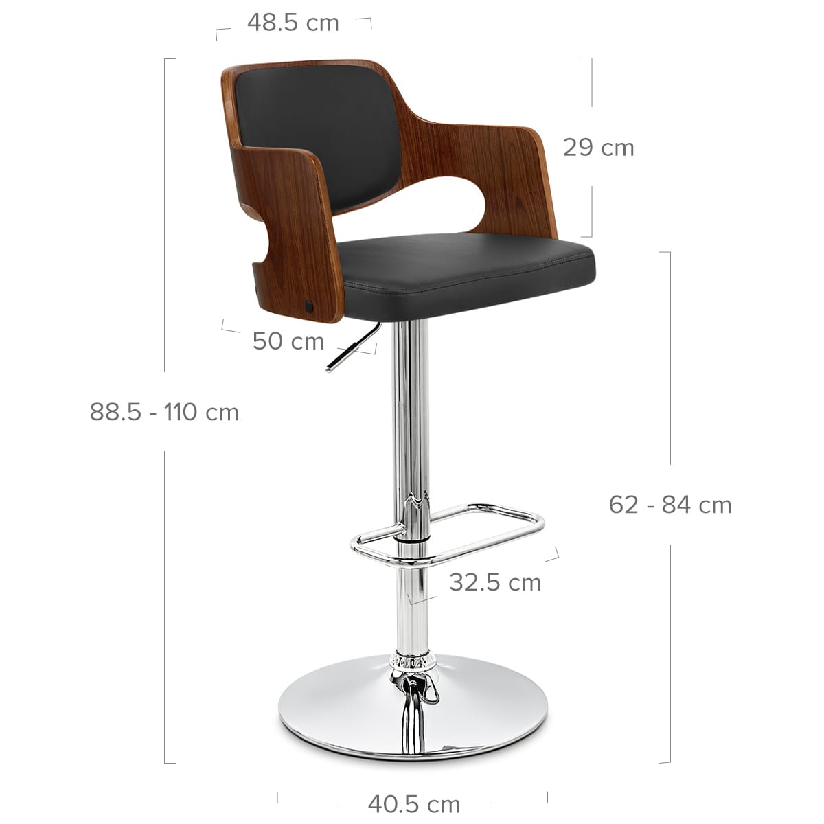 Amazon Walnut Bar Stool Black