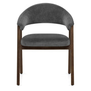 Amber Dark Oak Chair Charcoal Fabric