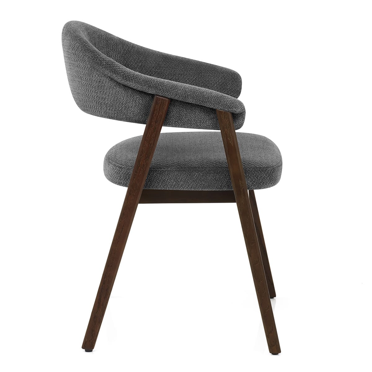 Amber Dark Oak Chair Charcoal Fabric